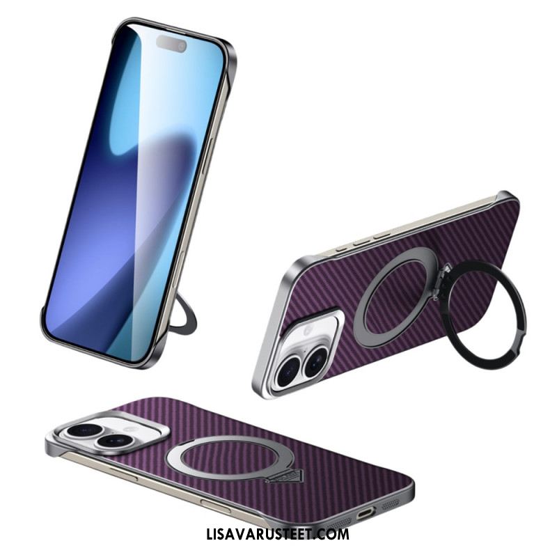 Kuori iPhone 17 Yhteensopiva Magsafe Leather Effect -kotelon Ja Telineen Kanssa