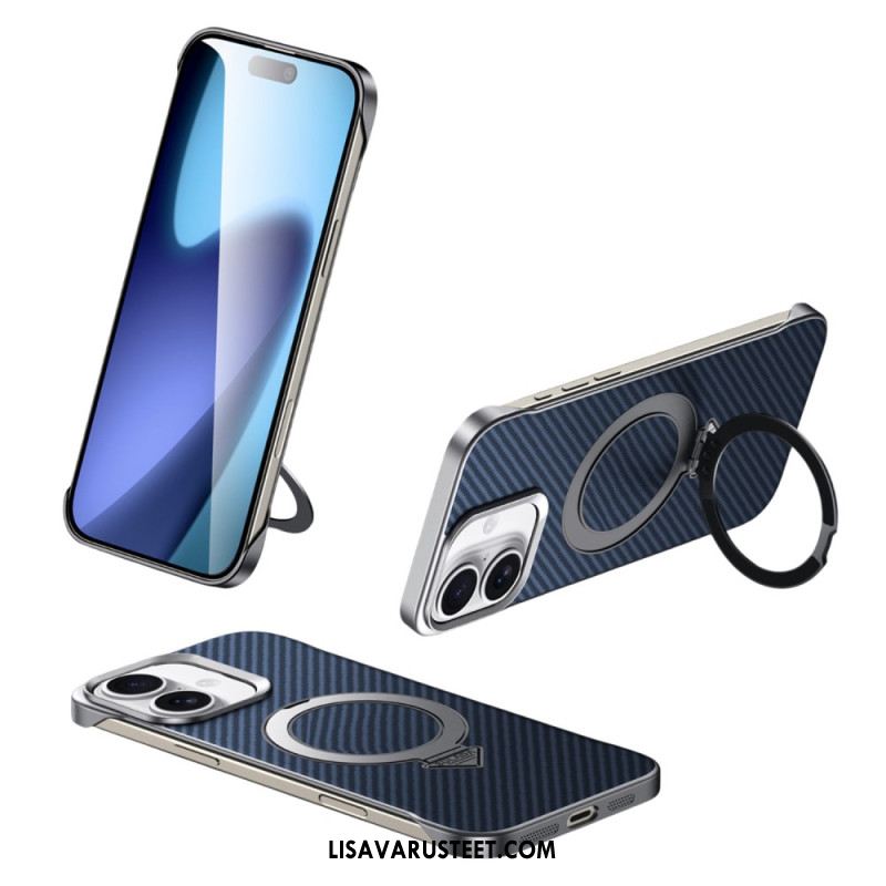 Kuori iPhone 17 Yhteensopiva Magsafe Leather Effect -kotelon Ja Telineen Kanssa