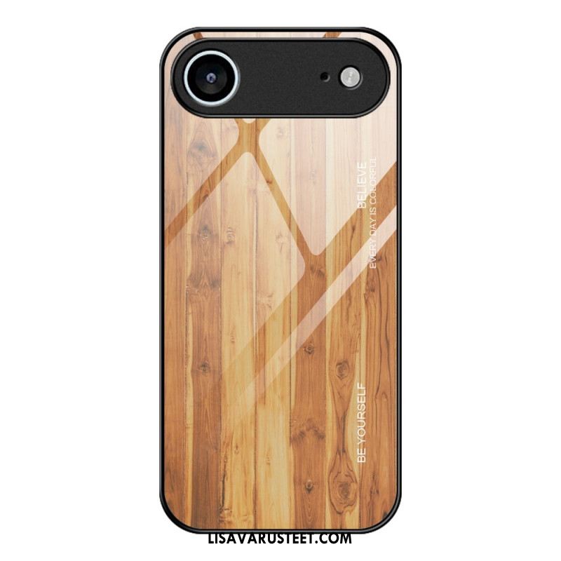 Kuori iPhone Air Karkaistua Lasia Puukuvio