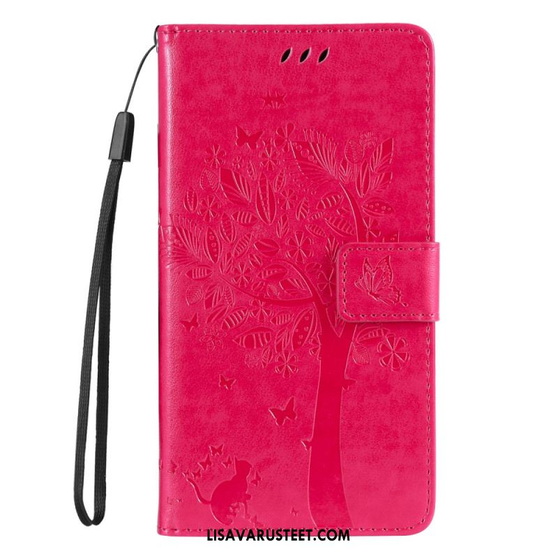 Lederhüllen Xiaomi Redmi Note 14 Pro 5g Handyhülle Baum Und Katze