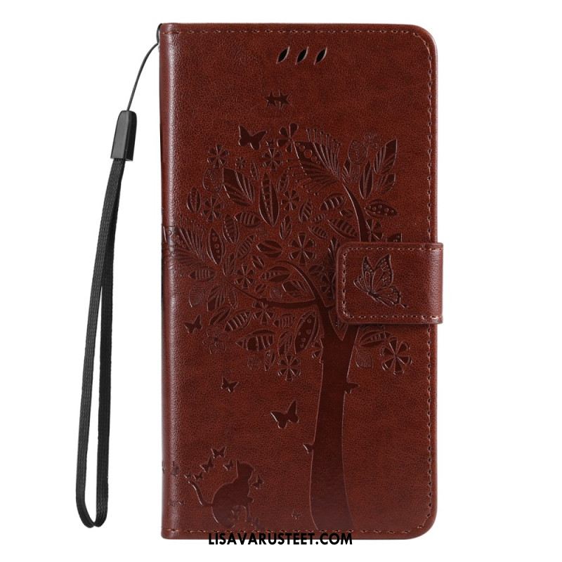 Lederhüllen Xiaomi Redmi Note 14 Pro 5g Handyhülle Baum Und Katze