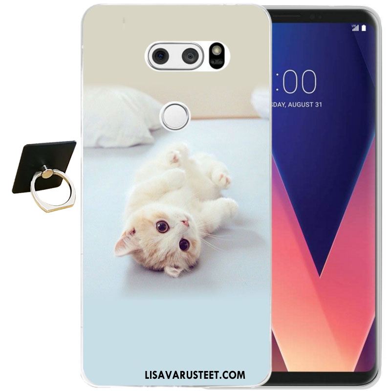 Lg V30 Kuoret Silikoni Pehmeä Neste Musta Murtumaton Puhelimen Halpa