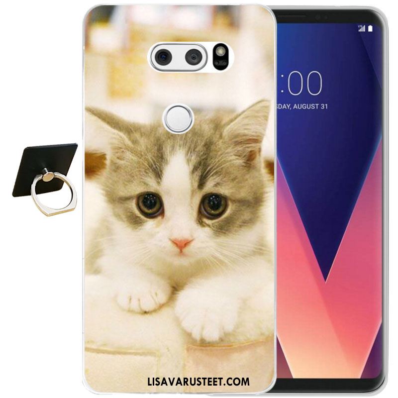 Lg V30 Kuoret Silikoni Pehmeä Neste Musta Murtumaton Puhelimen Halpa