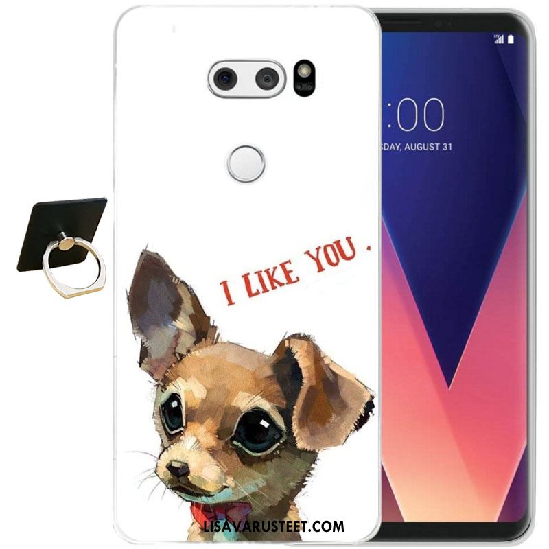 Lg V30 Kuoret Silikoni Pehmeä Neste Musta Murtumaton Puhelimen Halpa