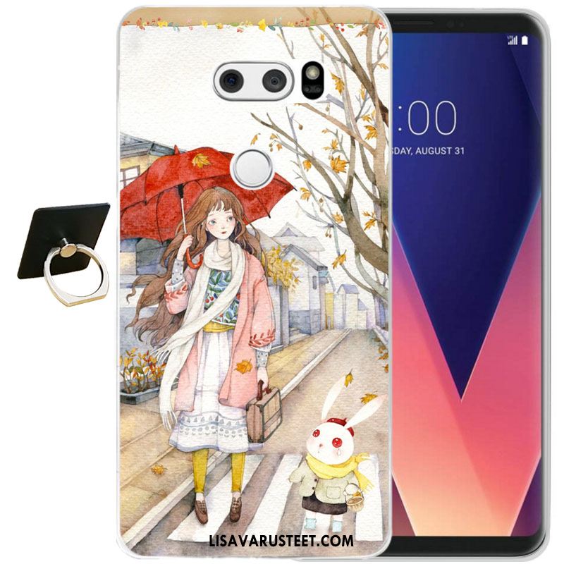 Lg V30 Kuoret Silikoni Pehmeä Neste Musta Murtumaton Puhelimen Halpa