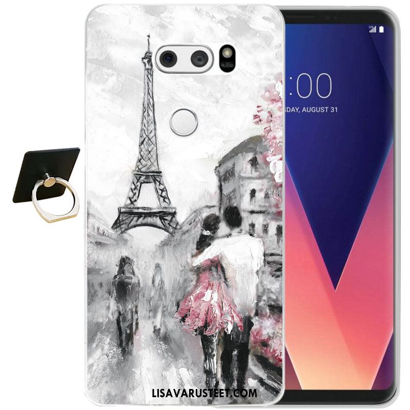 Lg V30 Kuoret Silikoni Pehmeä Neste Musta Murtumaton Puhelimen Halpa