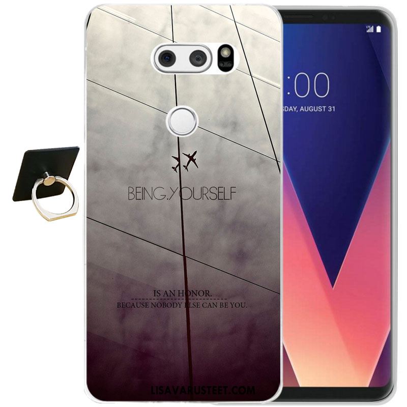 Lg V30 Kuoret Silikoni Pehmeä Neste Musta Murtumaton Puhelimen Halpa