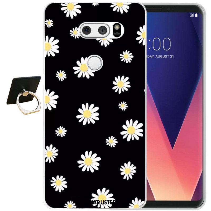 Lg V30 Kuoret Silikoni Pehmeä Neste Musta Murtumaton Puhelimen Halpa