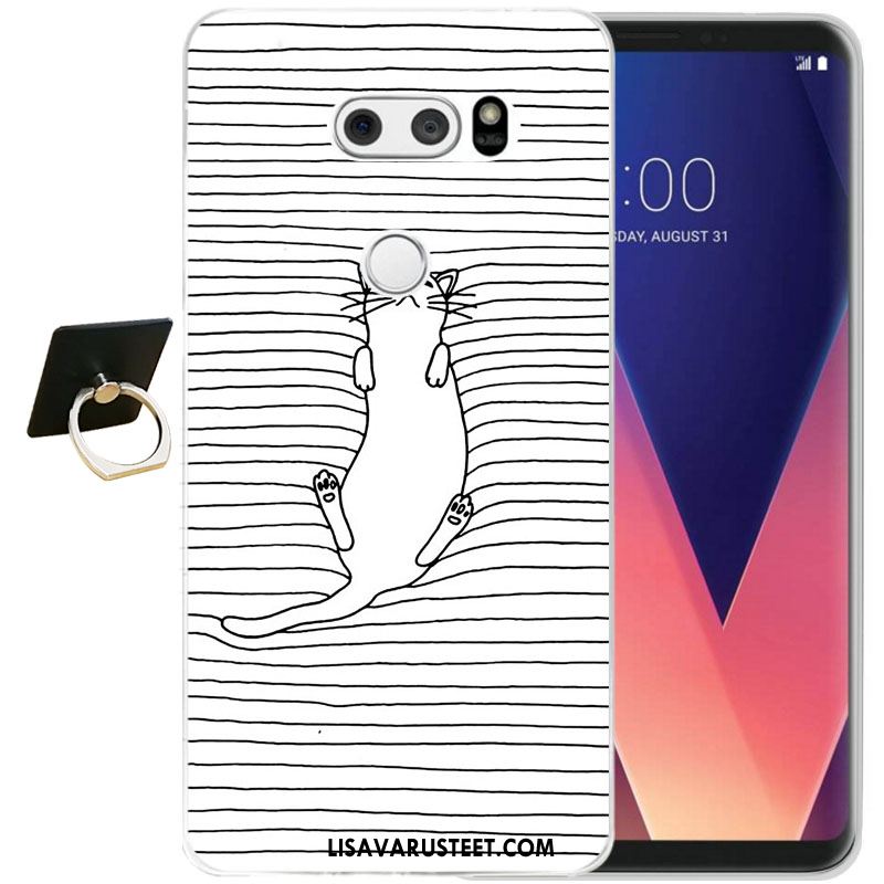 Lg V30 Kuoret Silikoni Pehmeä Neste Musta Murtumaton Puhelimen Halpa