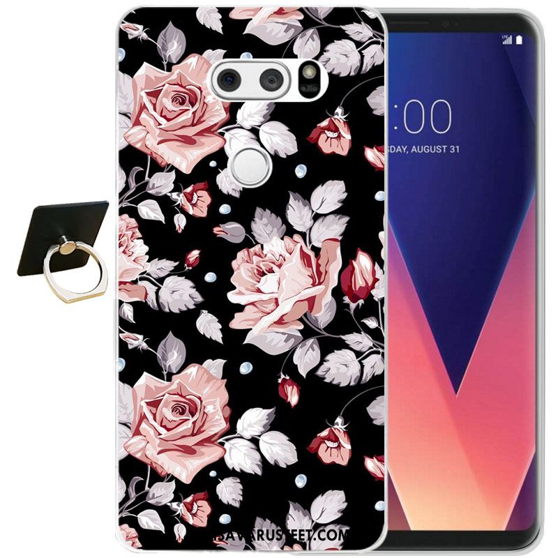 Lg V30 Kuoret Silikoni Pehmeä Neste Musta Murtumaton Puhelimen Halpa