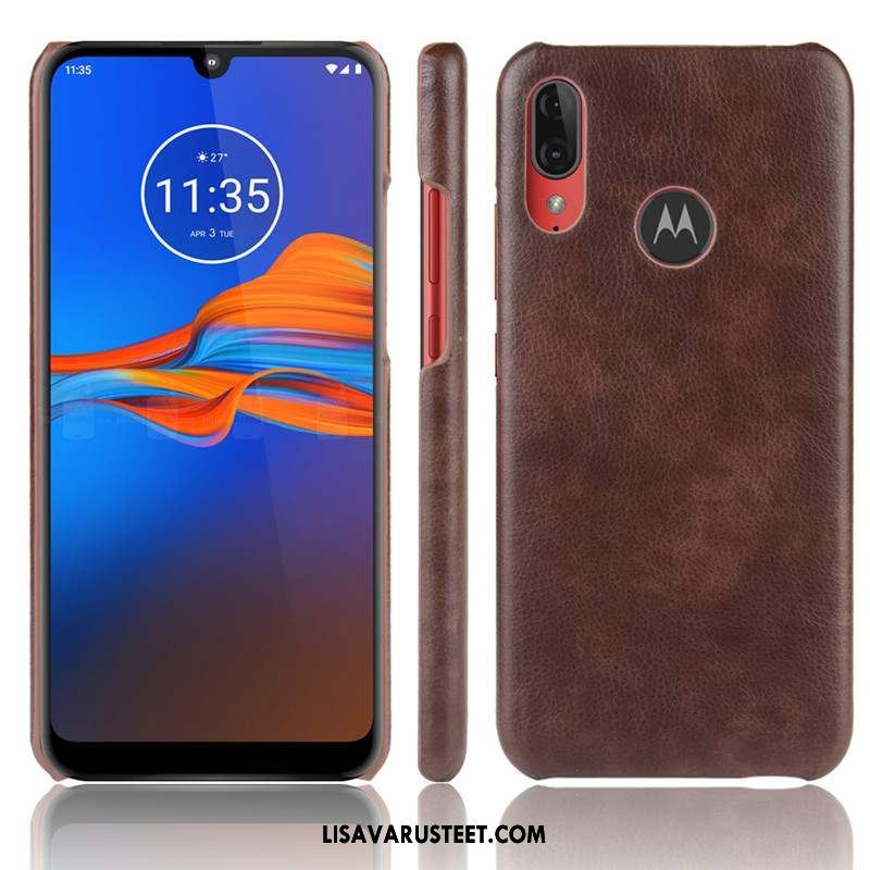 Moto E6 Plus Kuoret Punainen Kotelo Suojaus Nahka Kuori Alennus