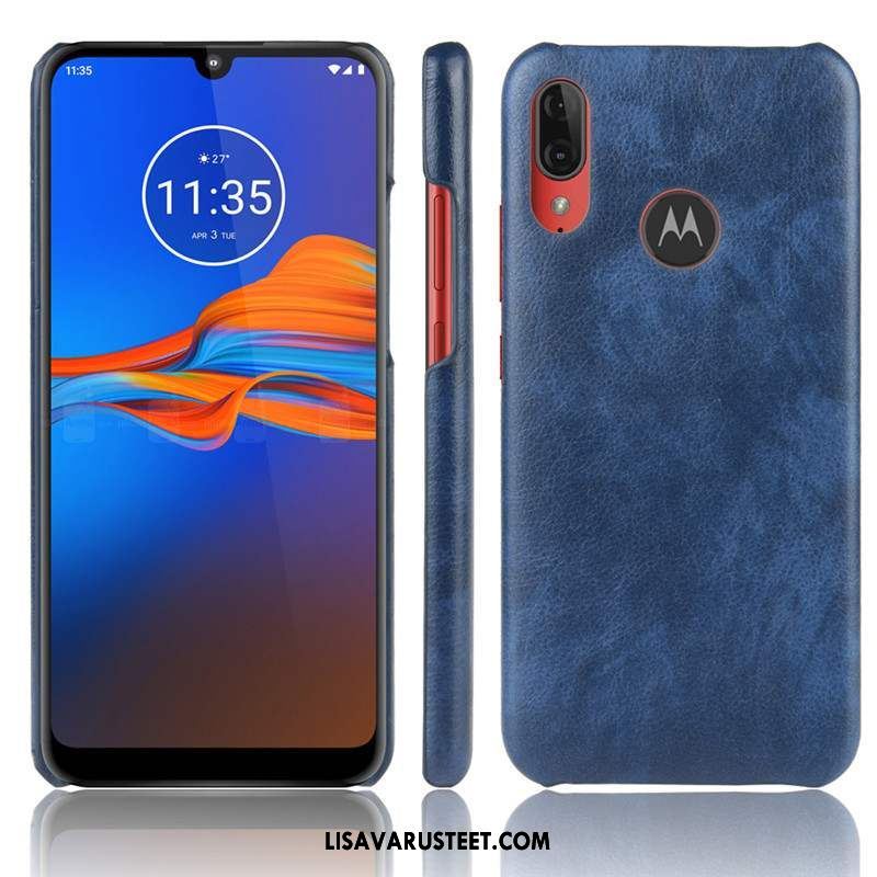 Moto E6 Plus Kuoret Punainen Kotelo Suojaus Nahka Kuori Alennus