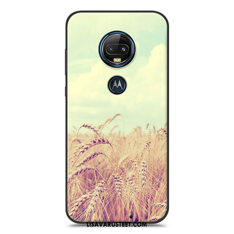 Moto G7 Kuoret Kotelo Silikoni Maalaus Musta Pehmeä Neste Myynti