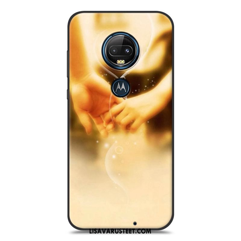 Moto G7 Kuoret Kotelo Silikoni Maalaus Musta Pehmeä Neste Myynti