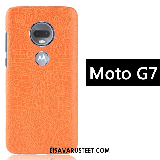 Moto G7 Kuoret Murtumaton Krokotiili Punainen Kukkakuvio Kuori Halvat