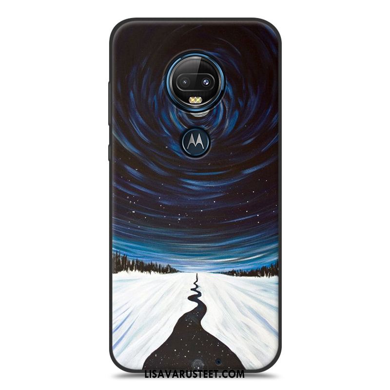 Moto G7 Kuoret Puhelimen Silikoni All Inclusive Kuori Sininen Verkossa