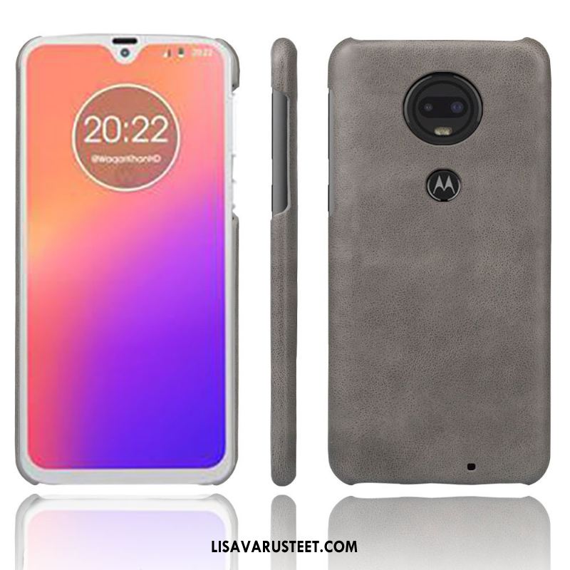 Moto G7 Kuoret Punainen Takakansi Kotelo Aito Nahka Kuori Halvat