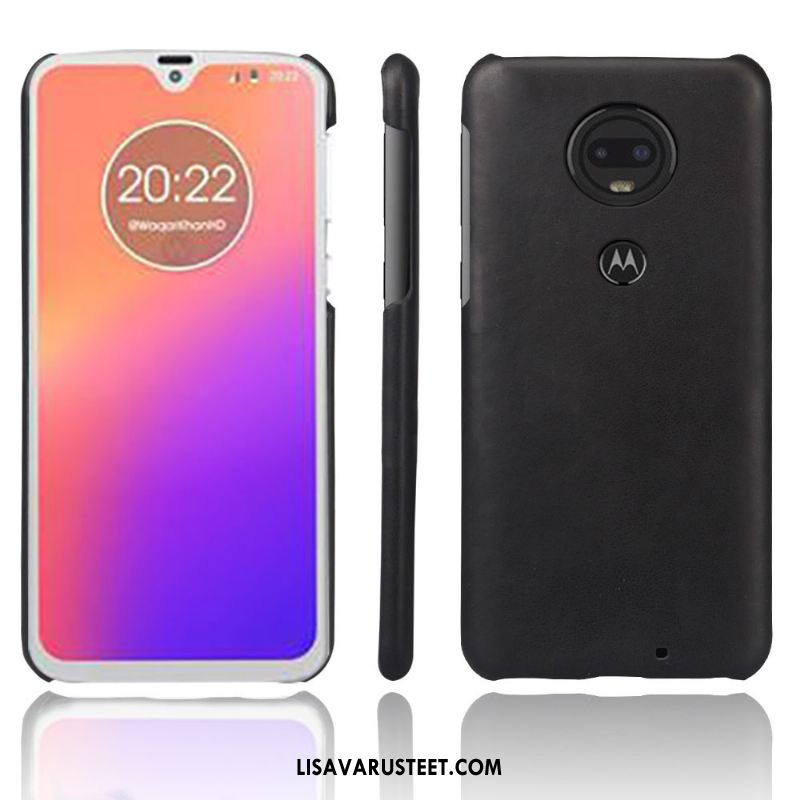 Moto G7 Kuoret Punainen Takakansi Kotelo Aito Nahka Kuori Halvat