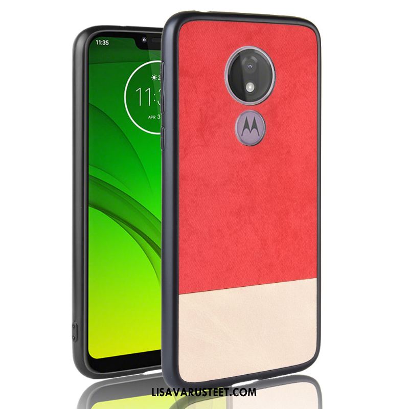 Moto G7 Play Kuoret Pesty Suede Cowboy Punainen Puhelimen Värisävyt Halpa