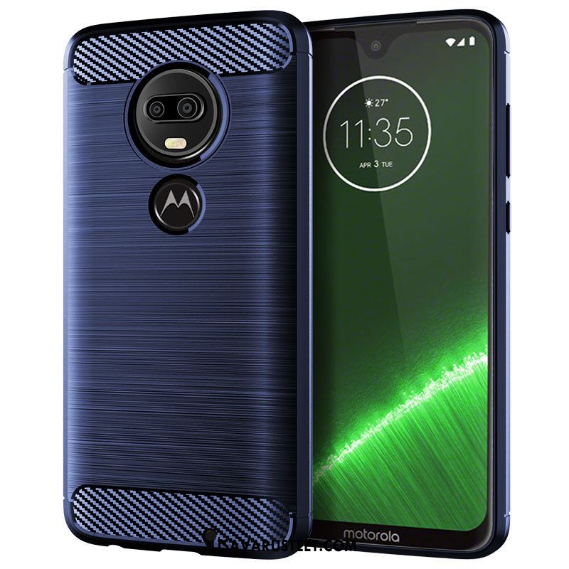 Moto G7 Plus Kuoret Johdin Sininen Silikoni Murtumaton Pehmeä Neste Myynti