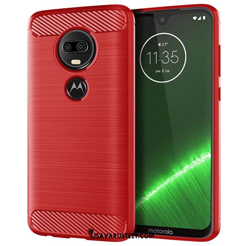 Moto G7 Plus Kuoret Johdin Sininen Silikoni Murtumaton Pehmeä Neste Myynti