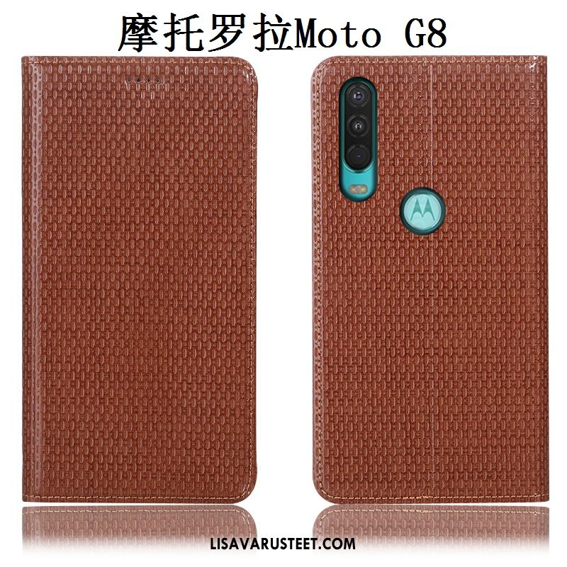 Moto G8 Kuoret Kotelo Puhelimen Kuori Aito Nahka Suojaus Myynti