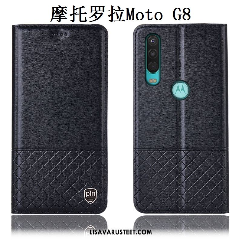 Moto G8 Kuoret Suojaus Murtumaton Aito Nahka Kotelo Kuori Tarjous