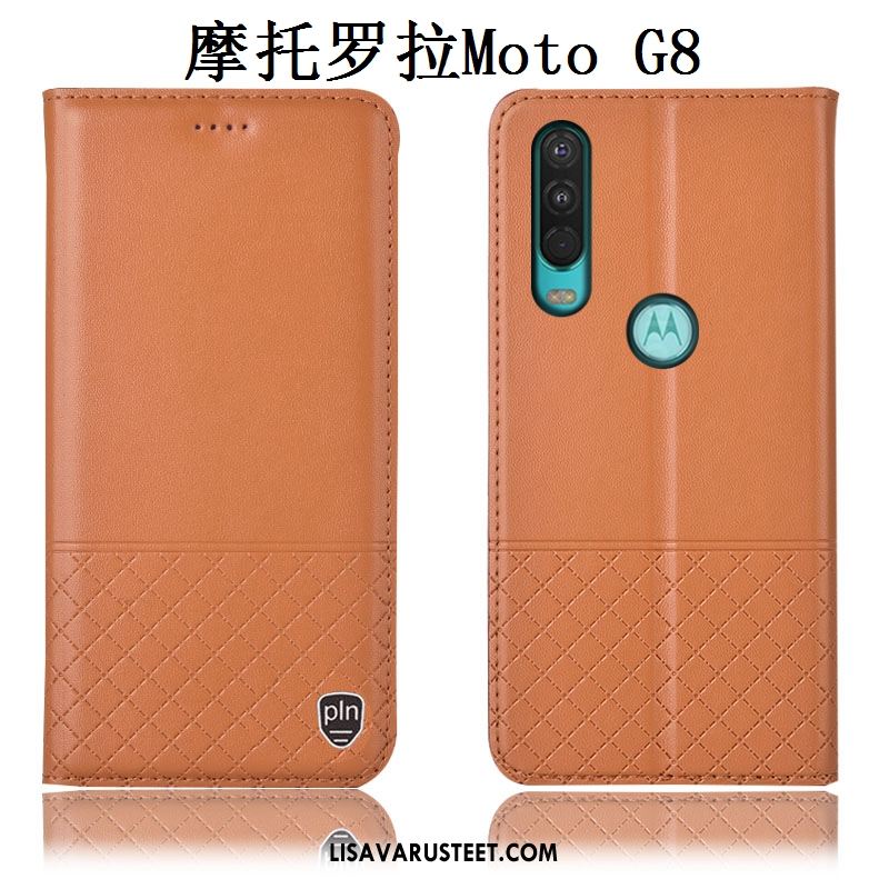 Moto G8 Kuoret Suojaus Murtumaton Aito Nahka Kotelo Kuori Tarjous