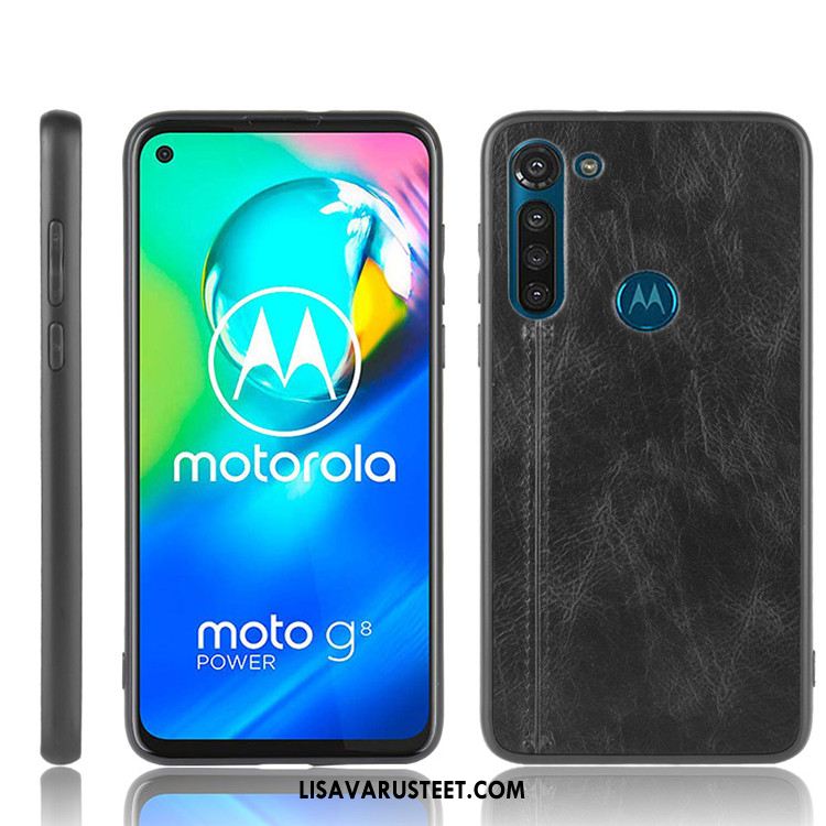 Moto G8 Power Kuoret Nahka Murtumaton Tide-brändi Puhelimen Musta Verkossa