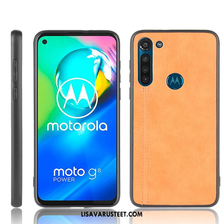 Moto G8 Power Kuoret Nahka Murtumaton Tide-brändi Puhelimen Musta Verkossa