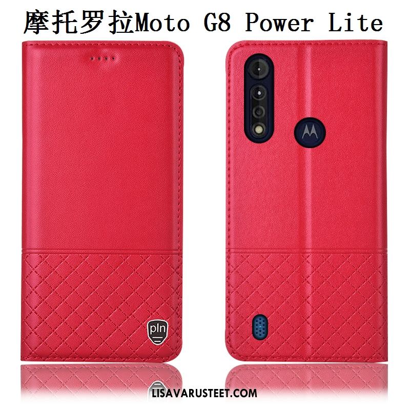 Moto G8 Power Lite Kuoret Murtumaton Kuori All Inclusive Aito Nahka Puhelimen Myynti