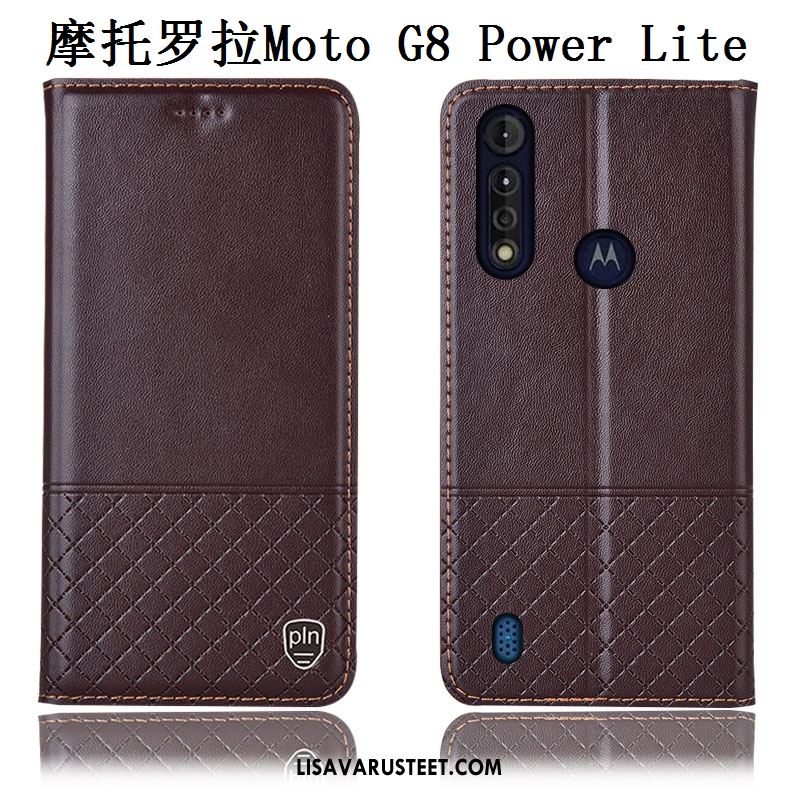 Moto G8 Power Lite Kuoret Murtumaton Kuori All Inclusive Aito Nahka Puhelimen Myynti