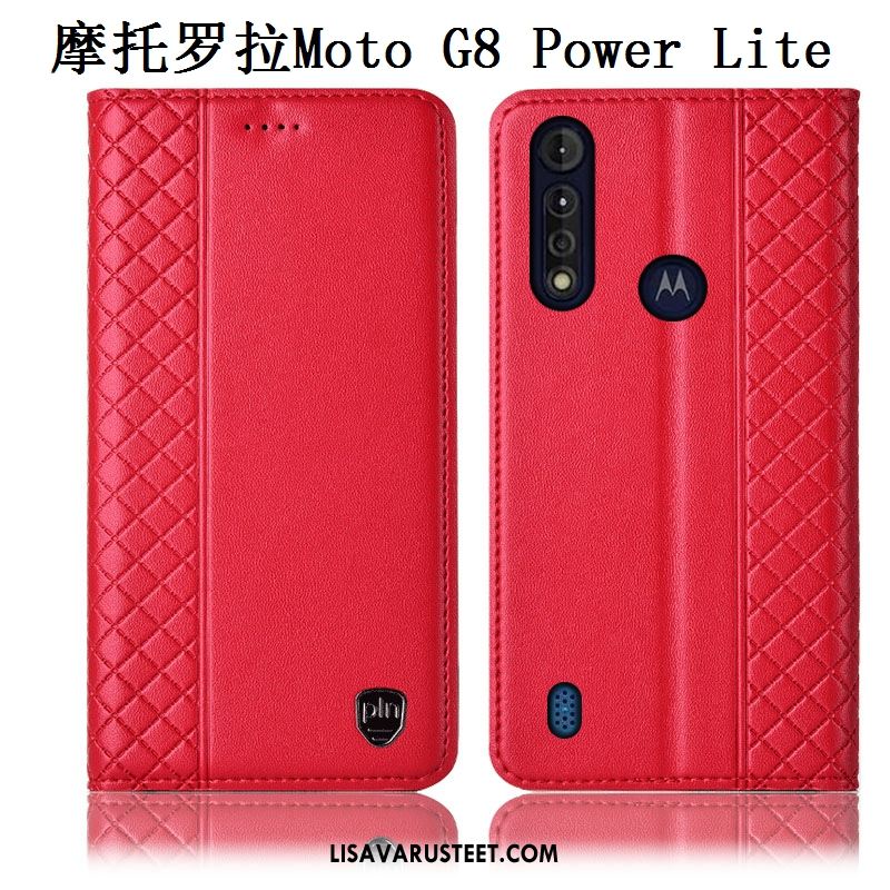 Moto G8 Power Lite Kuoret Murtumaton Suojaus Puhelimen All Inclusive Aito Nahka Kuori Osta