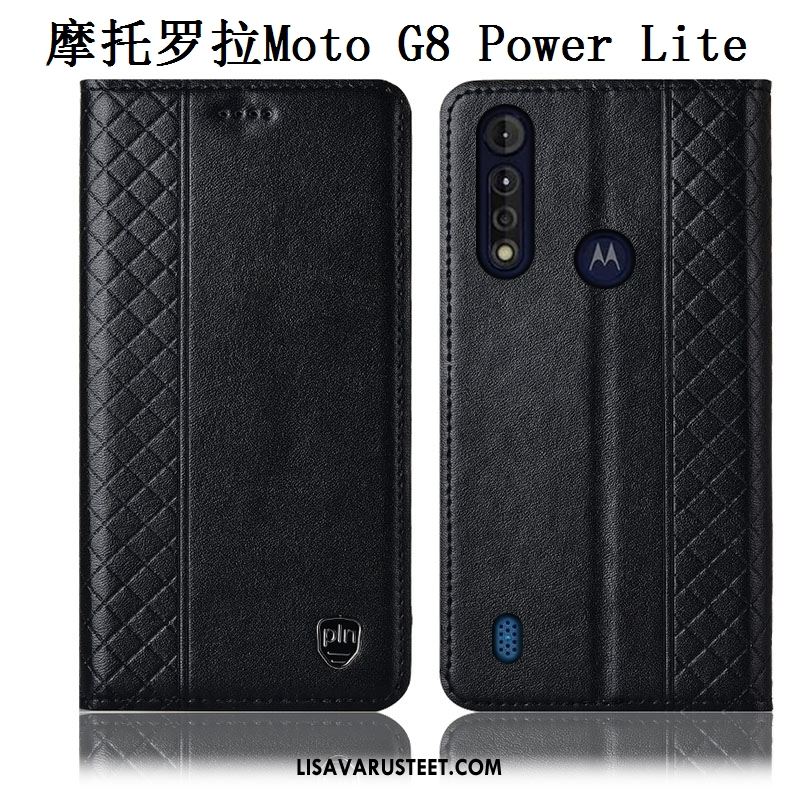 Moto G8 Power Lite Kuoret Murtumaton Suojaus Puhelimen All Inclusive Aito Nahka Kuori Osta