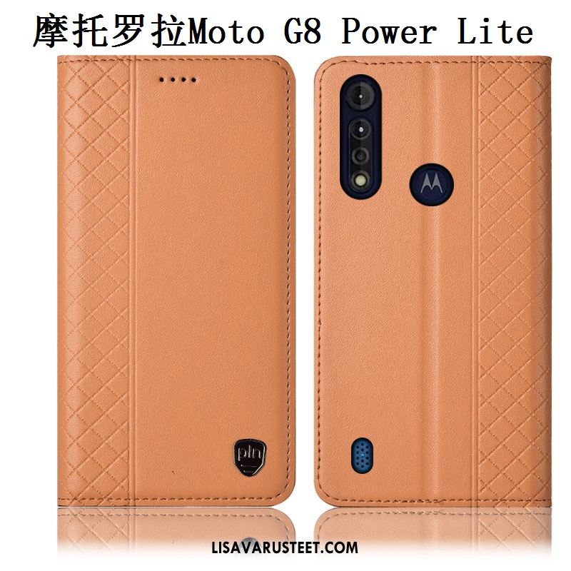 Moto G8 Power Lite Kuoret Murtumaton Suojaus Puhelimen All Inclusive Aito Nahka Kuori Osta