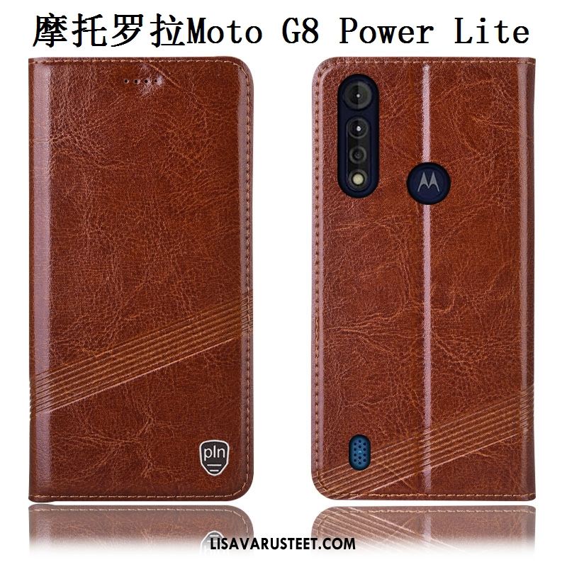 Moto G8 Power Lite Kuoret Puhelimen Aito Nahka Kukkakuvio Suojaus Kotelo Halvat