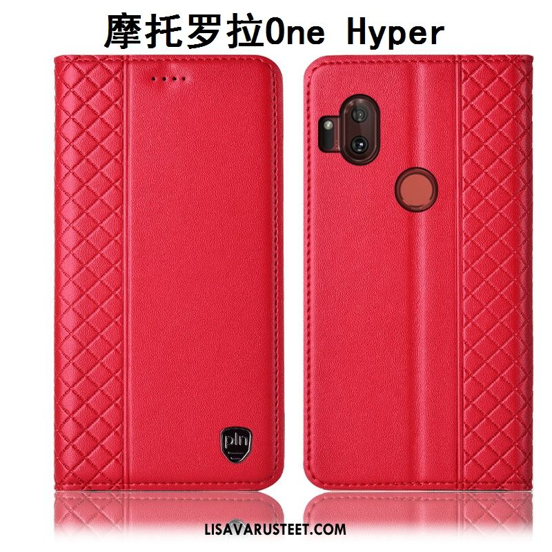 Motorola One Hyper Kuoret Nahkakotelo Kuori Suojaus Puhelimen Keltainen Osta