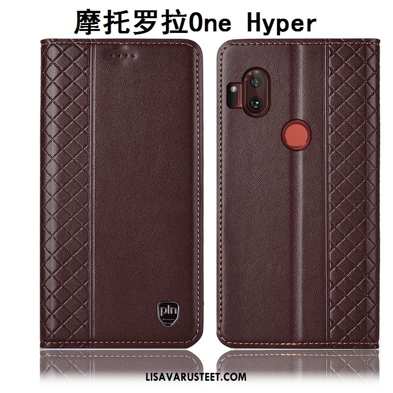 Motorola One Hyper Kuoret Nahkakotelo Kuori Suojaus Puhelimen Keltainen Osta