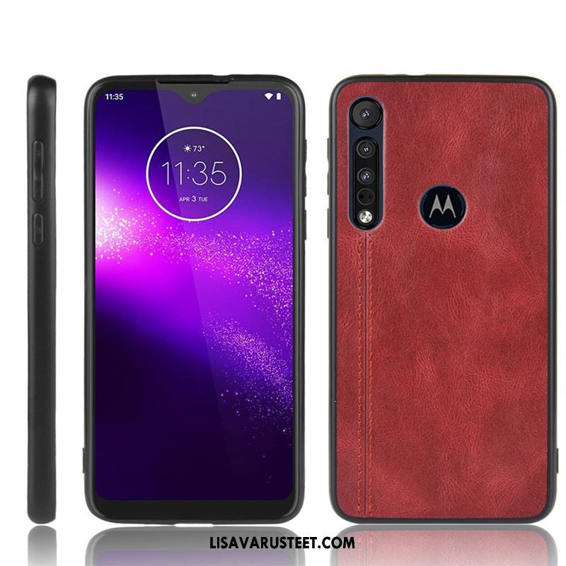 Motorola One Macro Kuoret Punainen Kukkakuvio Kotelo Kova Suojaus Kuori Halvat