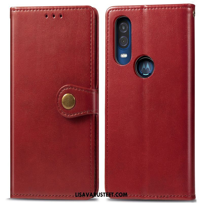 Motorola One Vision Kuoret Kuori Punainen Kotelo Yksinkertainen Suojaus Verkossa