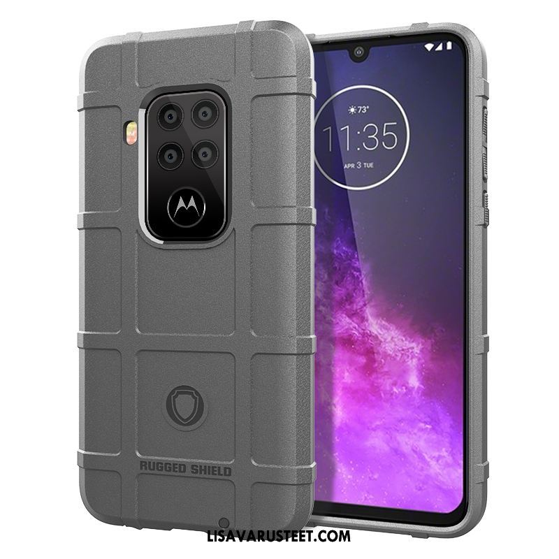 Motorola One Zoom Kuoret Pu Musta Silikoni Hemming Murtumaton Kuori Kauppa