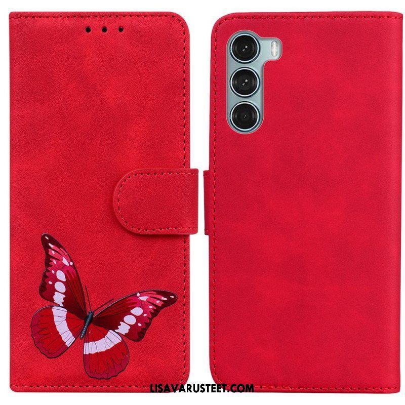 Nahkakotelo Moto G200 5G Skin Touch Butterfly