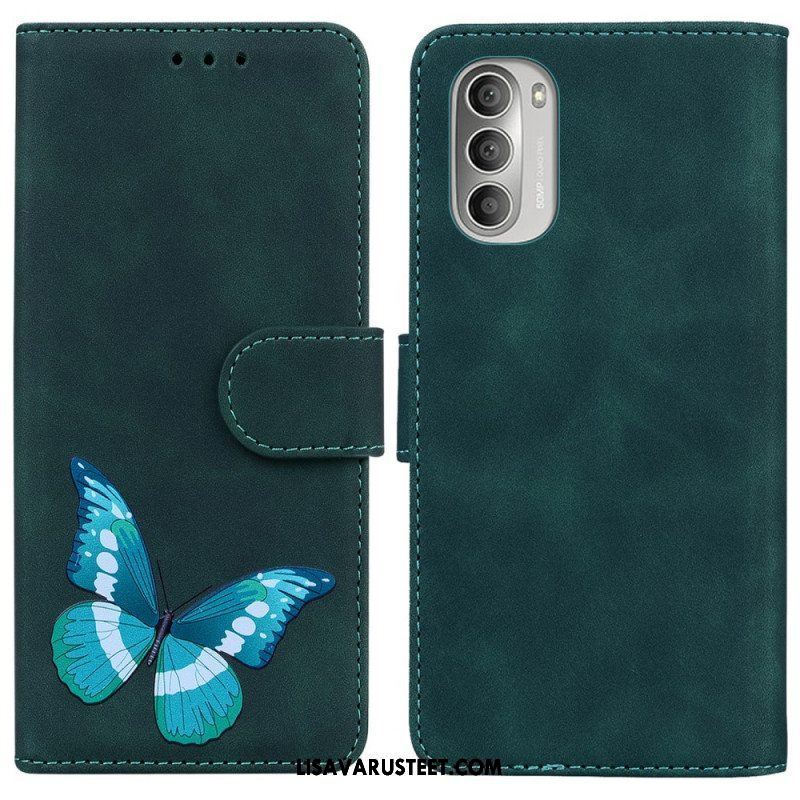 Nahkakotelo Moto G51 5G Skin Touch Butterfly