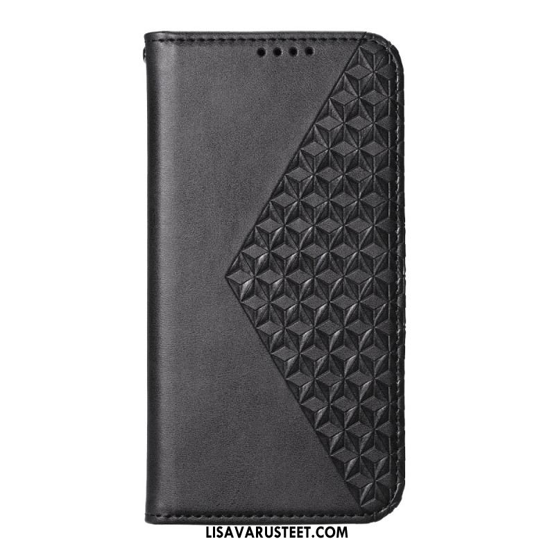 Nahkakotelo Oneplus 13r Timanttikuvioinen Ranneke