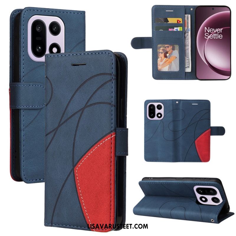 Nahkakotelo Oneplus 15 Kaksisävyinen Aaltokuvio