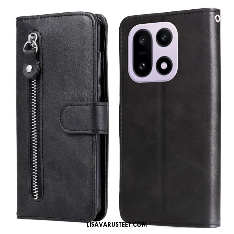 Nahkakotelo Oneplus 15 Vetoketjullinen Tasku