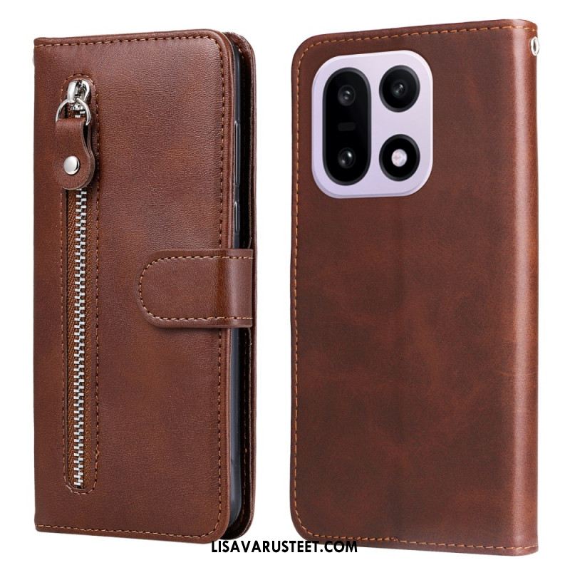 Nahkakotelo Oneplus 15 Vetoketjullinen Tasku