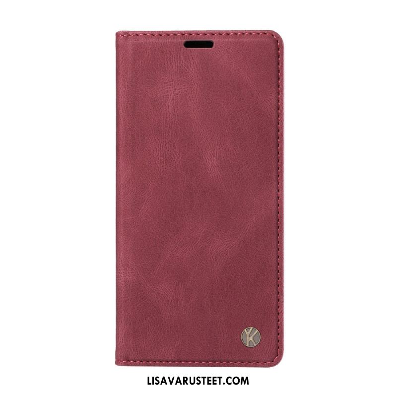 Nahkakotelo Oneplus 15 Yikatu Mokkanahkaefekti Suojakuori