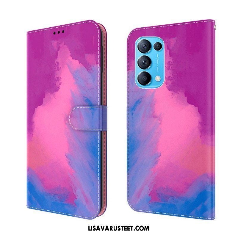 Nahkakotelo Oppo Find X3 Lite Akvarelli