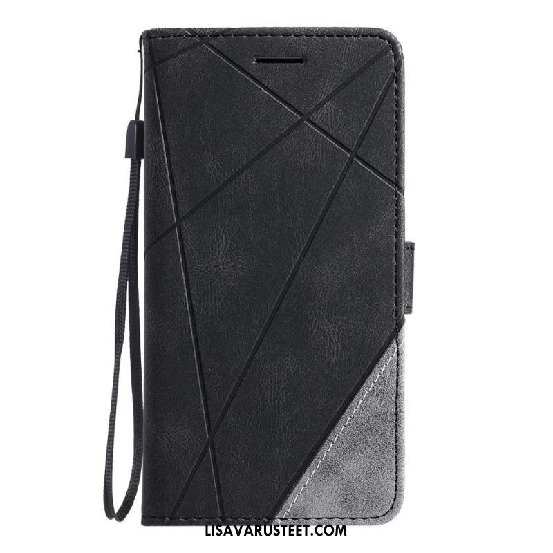 Nahkakotelo Oppo Find X8 Kaksivärinen Raidallinen Kuvio